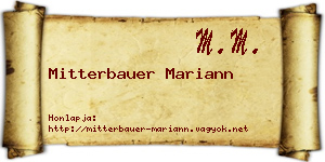 Mitterbauer Mariann névjegykártya