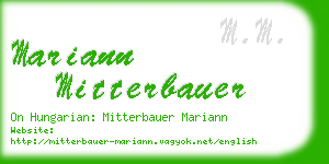 mariann mitterbauer business card